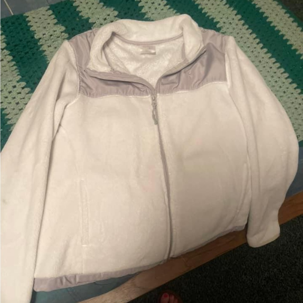 White fleece jacket